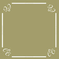 Khaki Charleston Club mahjong table mat with minimalist border design and corner branding
