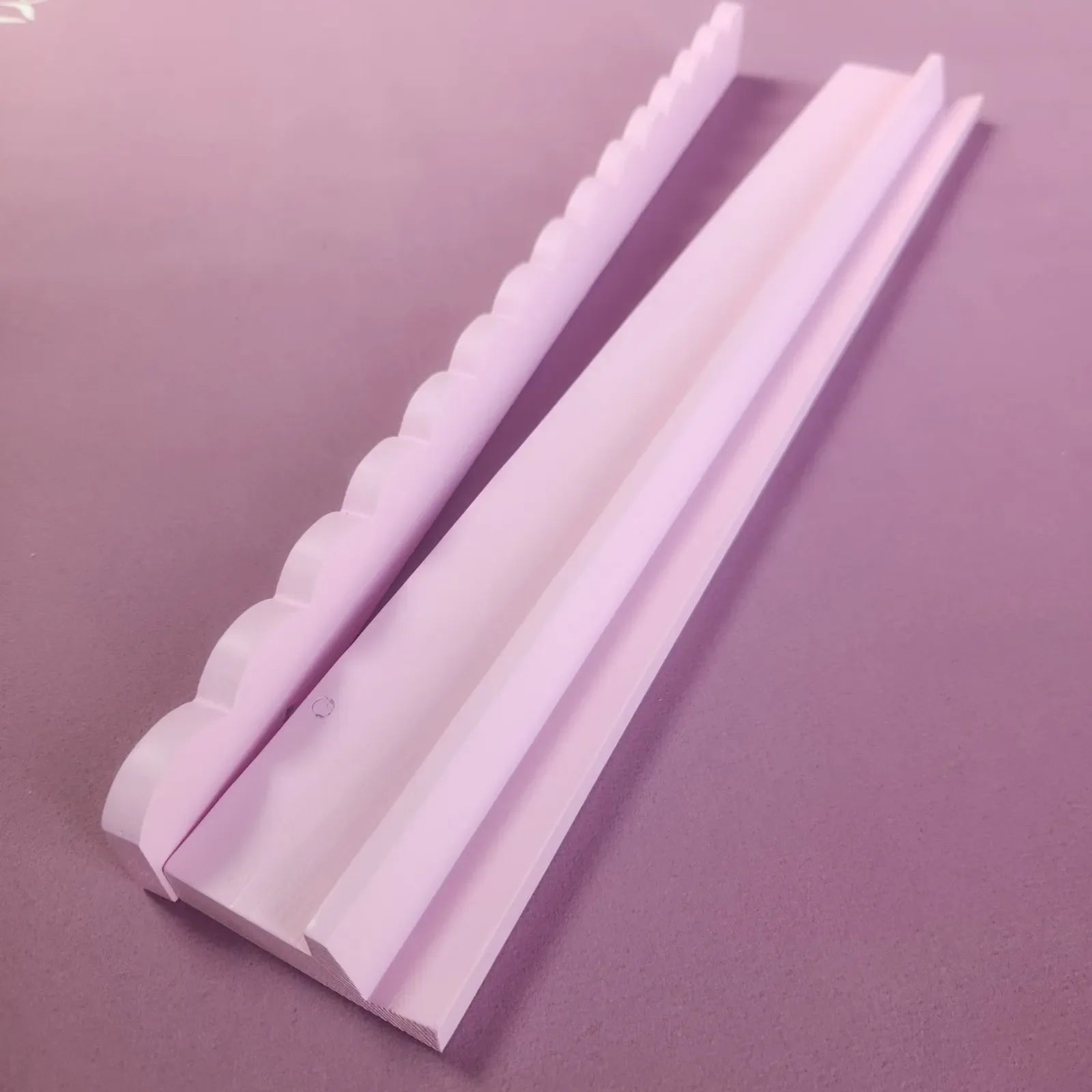 Scalloped Wood Mah Jongg Racks with Pushers - Pastel Pink 17.5" (Set of 4)