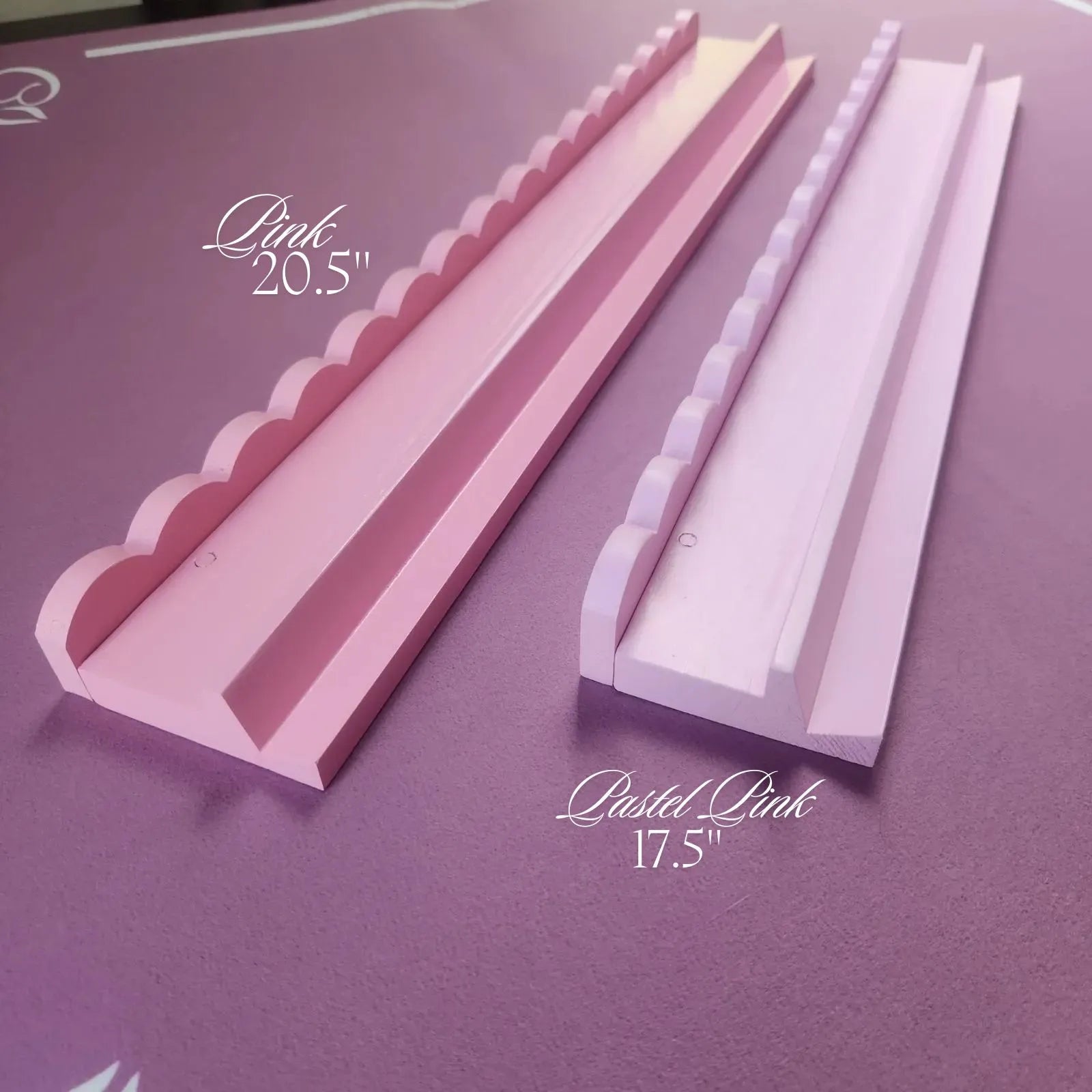 Scalloped Wood Mah Jongg Racks with Pushers - Pink 20.5" (Set of 4)
